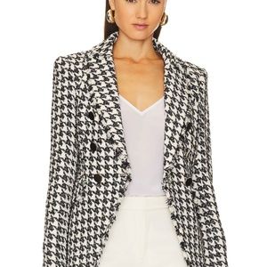 Veronica Beard Miller Dickey Herringbone Blazer  - Size 2 - NEW - B&W